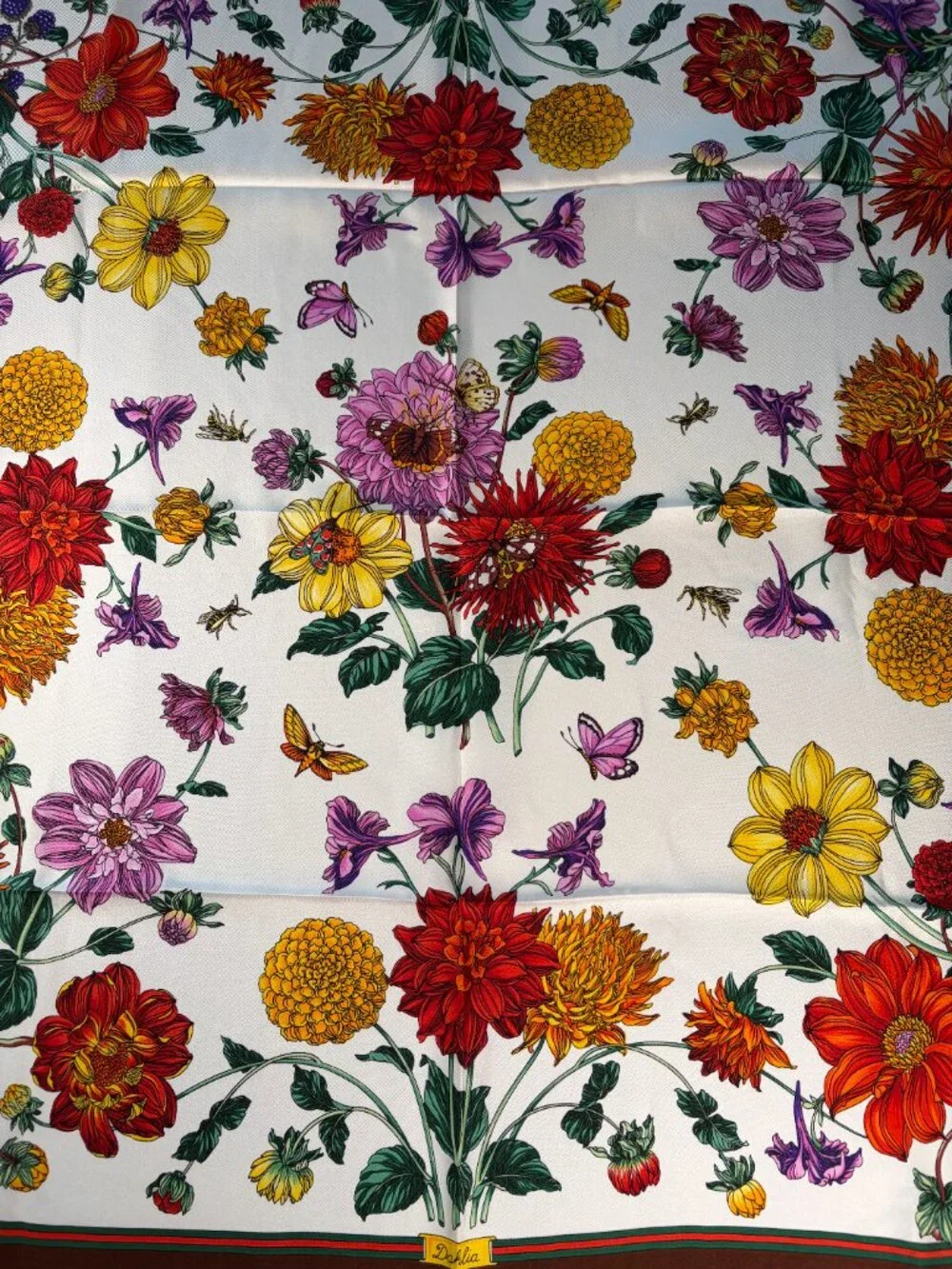 NWT Vintage Gucci “Dahlia” Silk Scarf 34